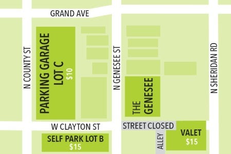 Genesee Theatre Parking Map Spotlight